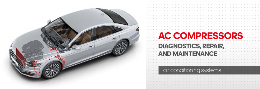 Equipment for diagnostics and maintenance of AC compressors